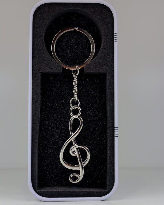 Porta-Chaves Clave de Sol em Metal com Caixa Musical