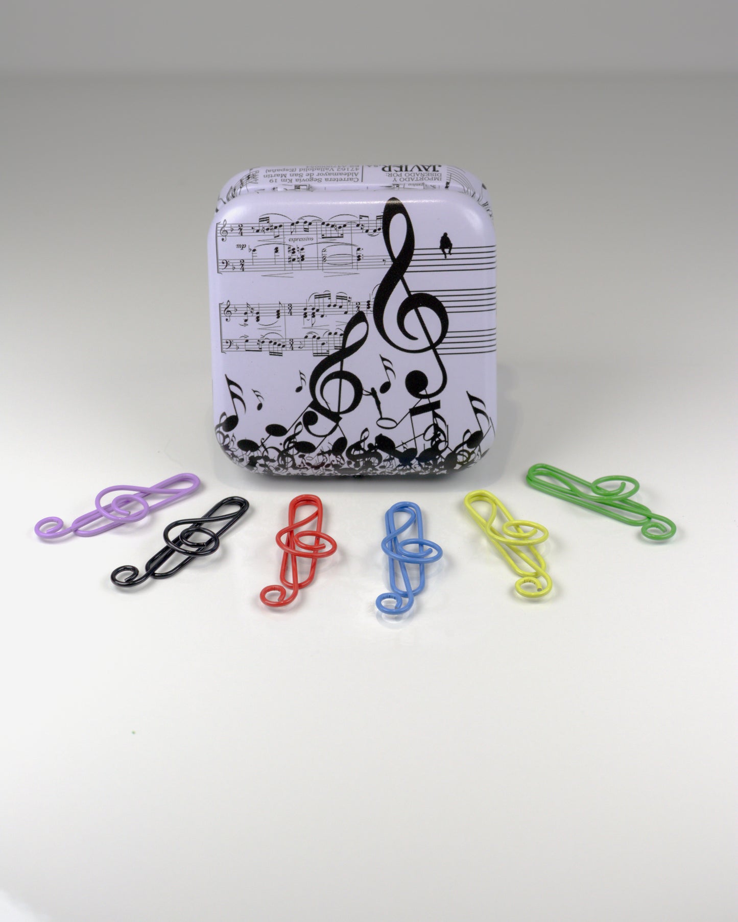 Conjunto de Clips Musicais – Clave de Sol + Caixa Metálica