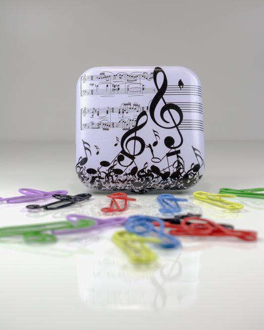 Conjunto de Clips Musicais – Clave de Sol + Caixa Metálica