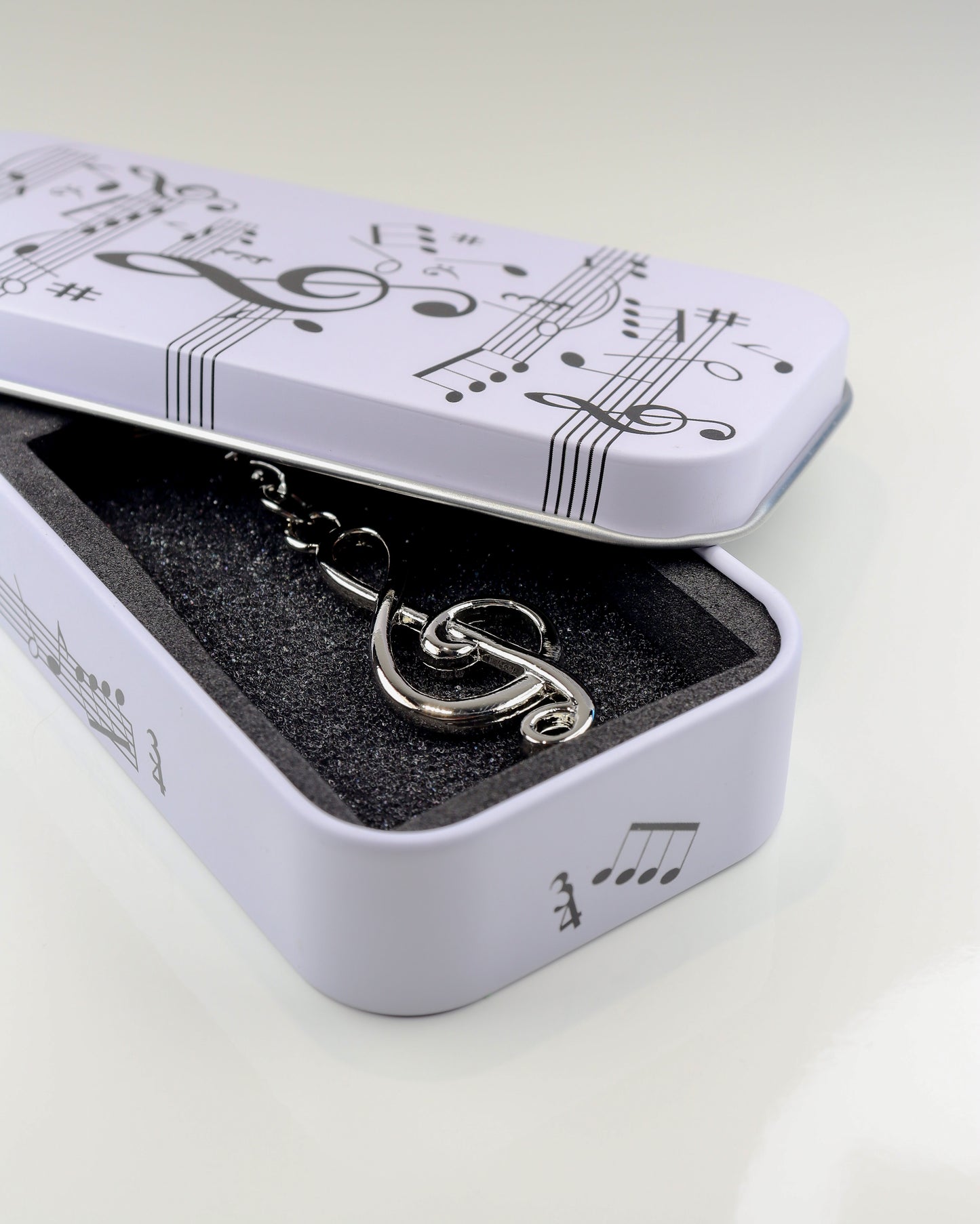 Porta-Chaves Clave de Sol em Metal com Caixa Musical