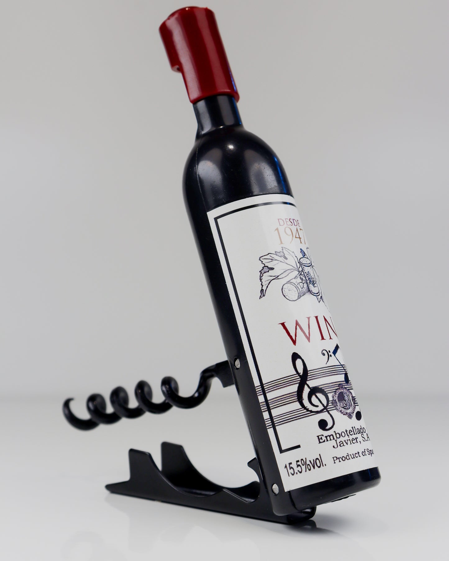 Saca-Rolhas em Forma de Garrafa com Caixa Musical