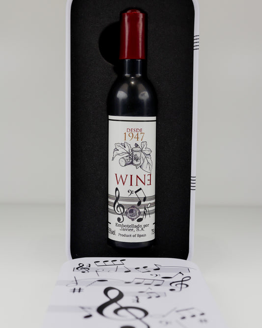 Saca-Rolhas em Forma de Garrafa com Caixa Musical