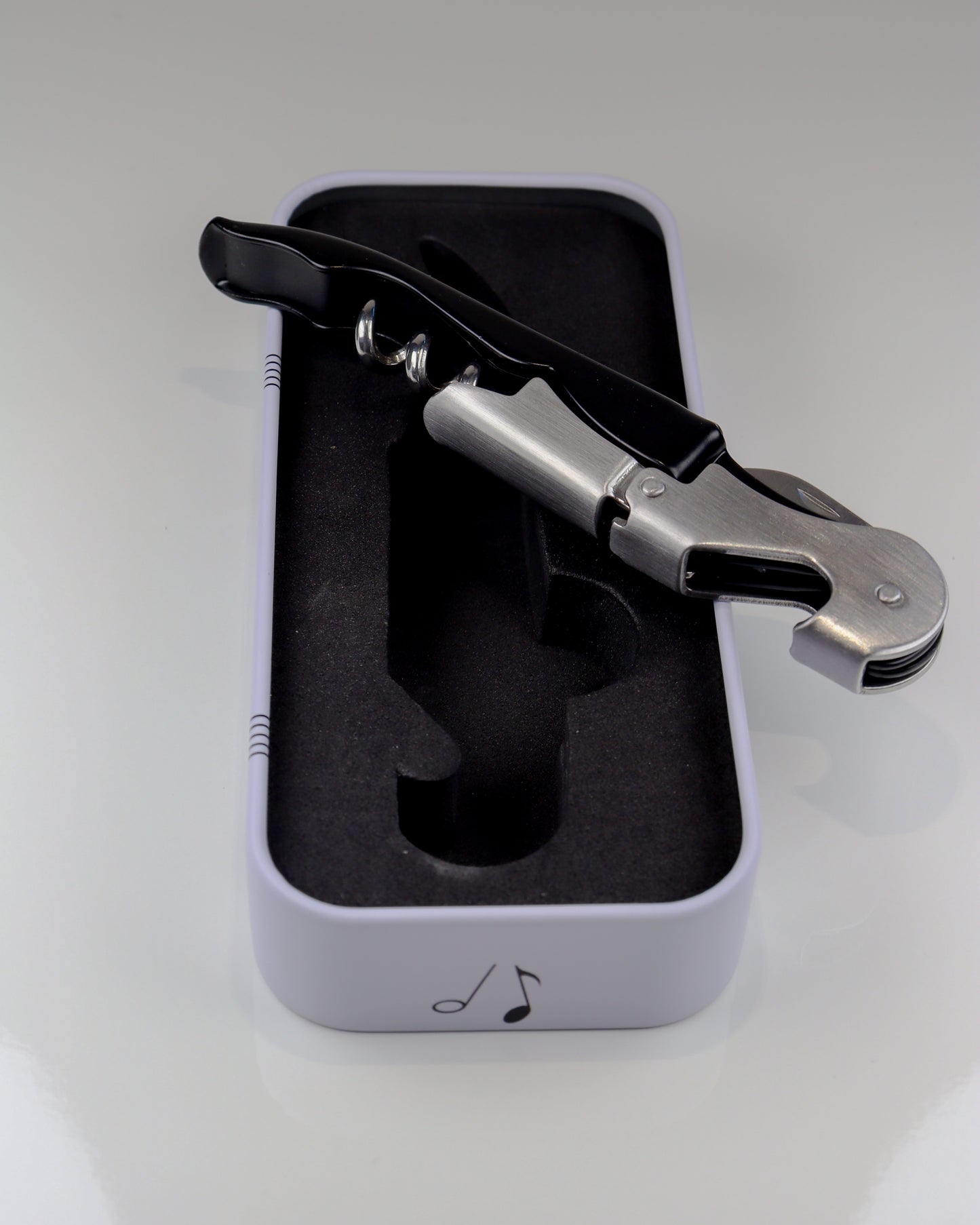 Saca-Rolhas com Caixa Metálica Musical