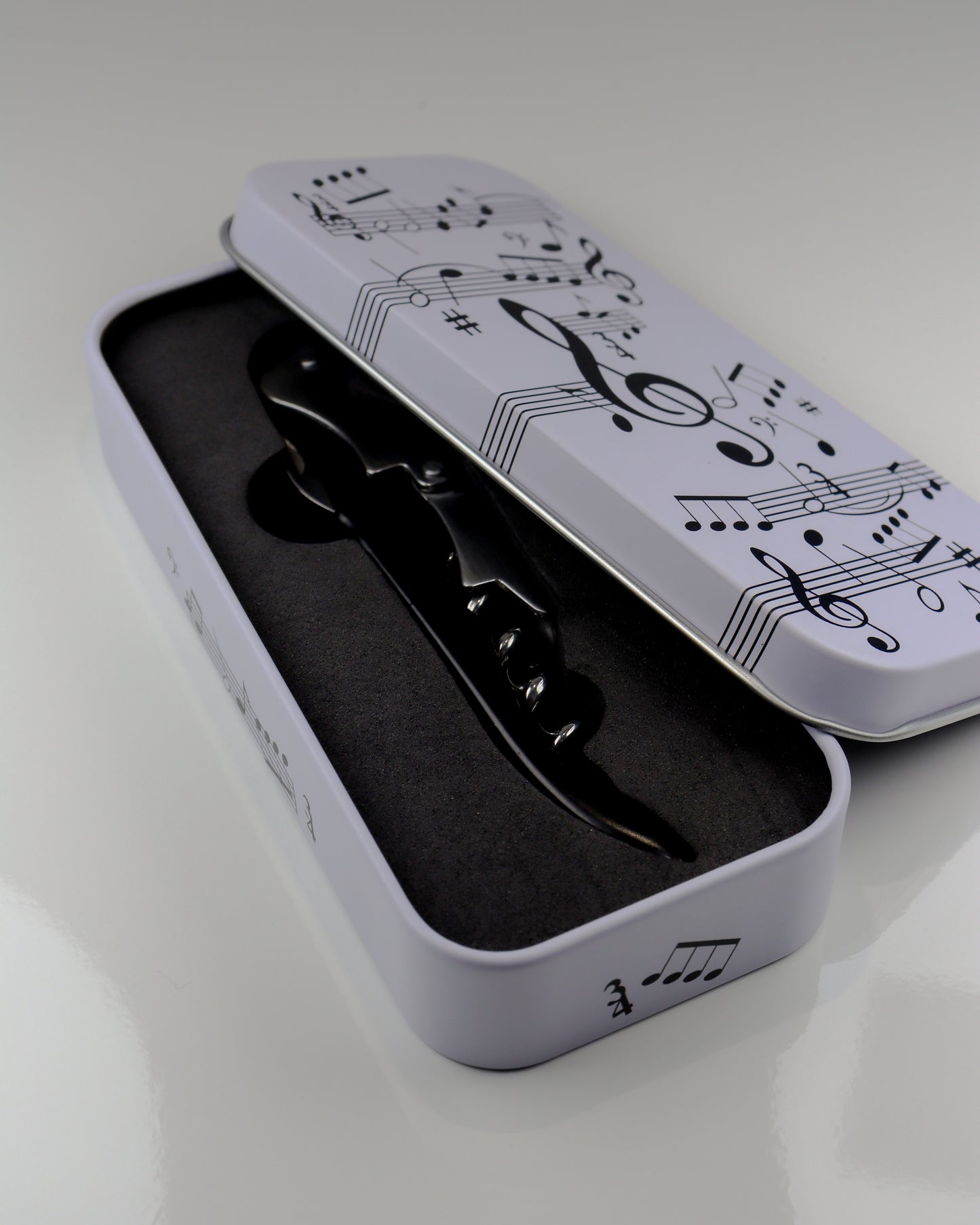 Saca-Rolhas com Caixa Metálica Musical